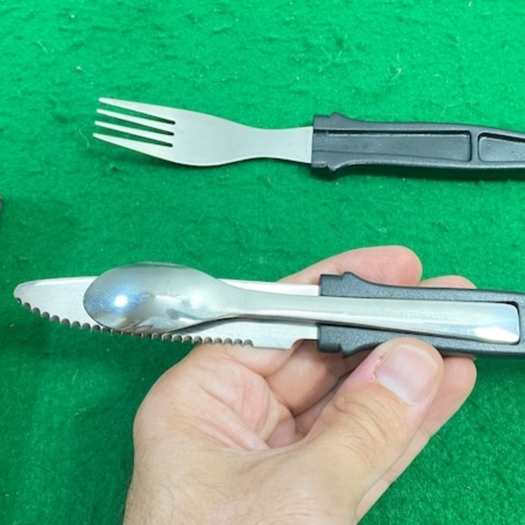 new cutlery set to go, office, camping, travel, Fork, knife and spoon 3 in 1 pla - Picture 5 of 8